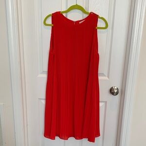 LOFT Red Sleeveless Dress Large